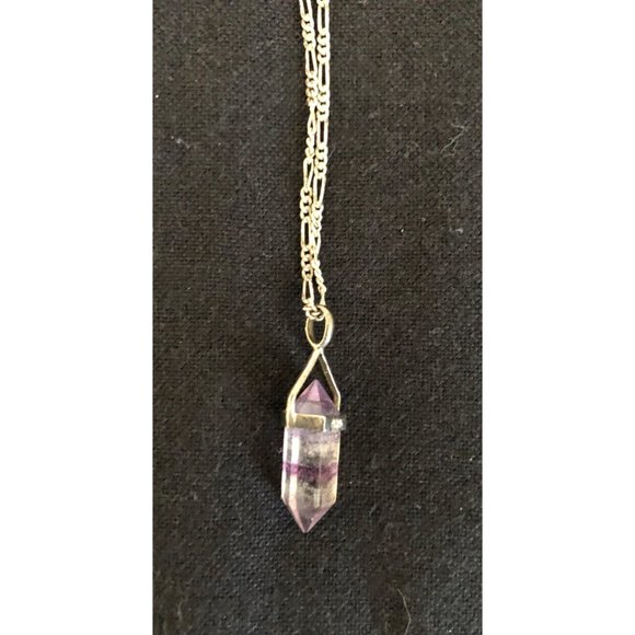 Purple Fluorite Crystal Necklace - Picture 2 of 3